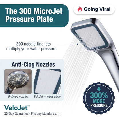 The 300 MicroJet Pressure Plate — anti-clog nozzles, 300% more pressure